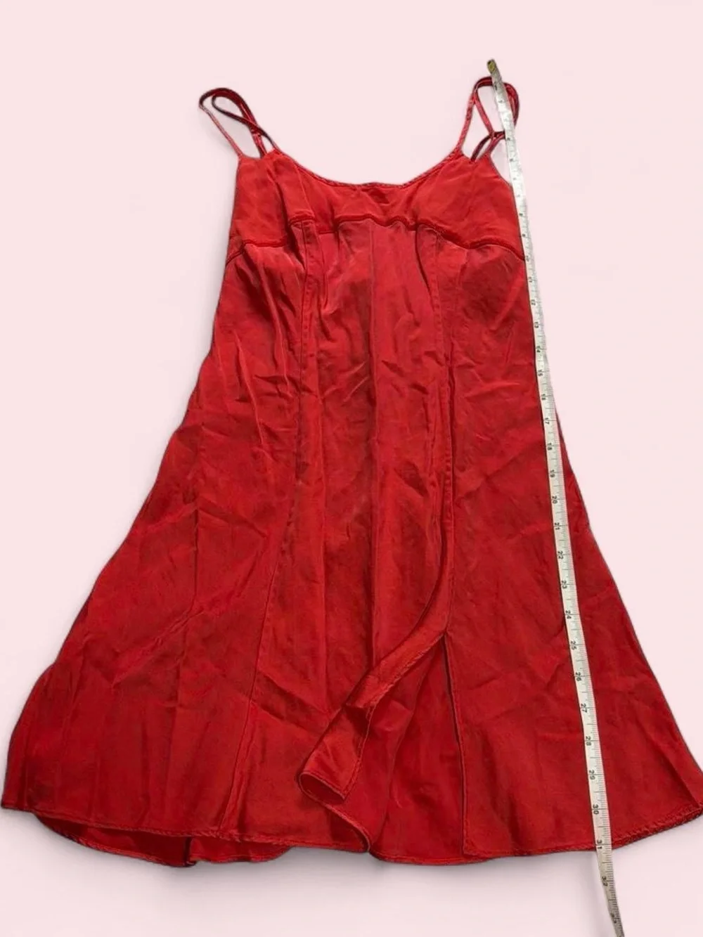 1997 Victoria's Secret Red 100% silk slip dress